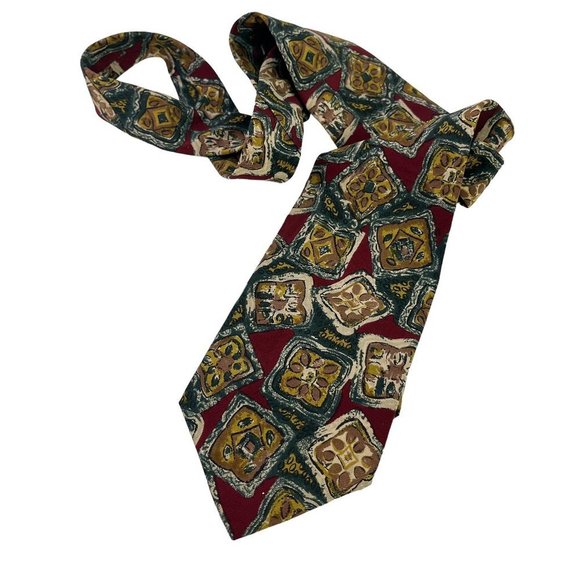 Christian Dior Monsieur Men's Vintage Neck Tie Abstract Print 100% Pure All Silk - Picture 1 of 16